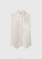 ⁦נשים 4N8XB337 Pepe Jeans לבן חולצה עם שרוולים פתוחים⁩ – תמונה ⁦5⁩