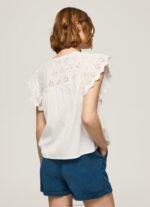 ⁦נשים 4N8XB342 Pepe Jeans מוּס חולצת כותנה עם פרטים פתוחים⁩ – תמונה ⁦4⁩