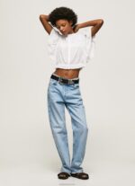 ⁦נשים 4N8XB344 Pepe Jeans לבן חולצת כותנה עם פרטים פתוחים⁩ – תמונה ⁦2⁩