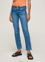 ⁦נשים 4N8XB34 Pepe Jeans דֵנִים ג'ינס בגזרה ישרה באמצע המותן⁩ – תמונה ⁦2⁩