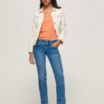 נשים 4N8XB34 Pepe Jeans דֵנִים ג'ינס בגזרה ישרה באמצע המותן