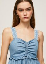 ⁦נשים 4N8XB350 Pepe Jeans כְּחוֹל גופיית ג'ינס⁩ – תמונה ⁦3⁩