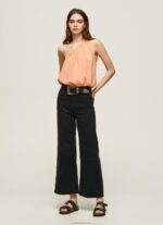 ⁦נשים 4N8XB355 Pepe Jeans אפרסק חלק עליון עם צווארון א-סימטרי⁩ – תמונה ⁦2⁩