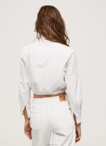 ⁦נשים 4N8XB361 Pepe Jeans לבן חולצת פופלין בגזרה קצוצה⁩ – תמונה ⁦5⁩