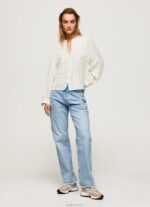 ⁦נשים 4N8XB362 Pepe Jeans מוּס חולצת דובי כותנה צווארון מאו⁩ – תמונה ⁦2⁩