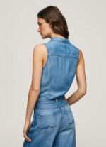 ⁦נשים 4N8XB368 Pepe Jeans דֵנִים חולצה ללא שרוולים בכושר רגיל⁩ – תמונה ⁦4⁩