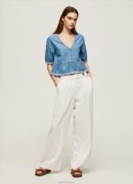 ⁦נשים 4N8XB369 Pepe Jeans כְּחוֹל חולצת ג'ינס עם צווארון V⁩ – תמונה ⁦2⁩