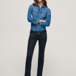 נשים 4N8XB37 Pepe Jeans דֵנִים ג'ינס עם מותניים נמוכים בהתאמה ישרה ונוס