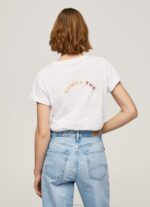 ⁦נשים 4N8XB381 Pepe Jeans לבן חולצה בהדפס לוגו⁩ – תמונה ⁦4⁩
