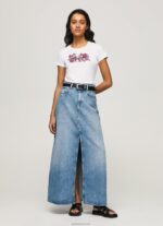 ⁦נשים 4N8XB385 Pepe Jeans לבן חולצת לייקרה בהדפס לוגו⁩ – תמונה ⁦2⁩