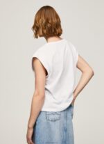 ⁦נשים 4N8XB387 Pepe Jeans לבן חולצה בהדפס תמונות⁩ – תמונה ⁦4⁩