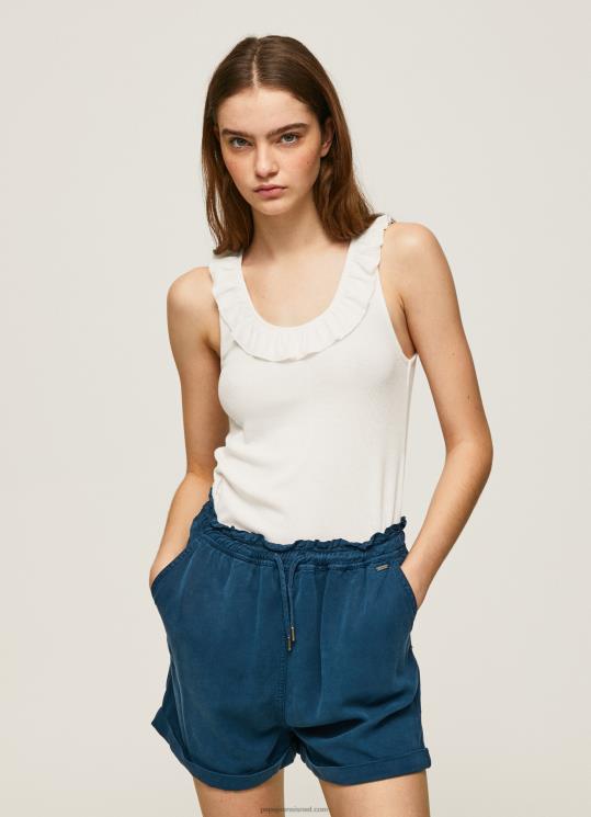 d7a0d7a9d799d79d_4n8xb390_pepe_jeans_d79cd791d79f_d797d795d79cd7a6d7aa_d798d7a8d799d7a7d795_d7a2d79d_d7a6d795d795d790d7a8d795d79.jpg נשים 4N8XB390 Pepe Jeans לבן חולצת טריקו עם צווארון סלסולים – תמונה 1
