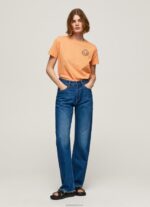 ⁦נשים 4N8XB394 Pepe Jeans אפרסק חולצה בהדפס לוגו⁩ – תמונה ⁦2⁩