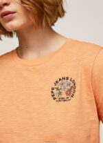⁦נשים 4N8XB394 Pepe Jeans אפרסק חולצה בהדפס לוגו⁩ – תמונה ⁦3⁩