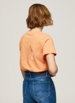 ⁦נשים 4N8XB394 Pepe Jeans אפרסק חולצה בהדפס לוגו⁩ – תמונה ⁦4⁩