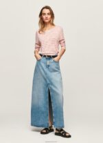 ⁦נשים 4N8XB395 Pepe Jeans סטודיו אדום חולצת טריקו עם שרוולים ארוכים עם פסים⁩ – תמונה ⁦2⁩