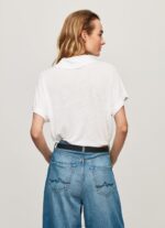 ⁦נשים 4N8XB397 Pepe Jeans לבן חולצת פולו⁩ – תמונה ⁦4⁩