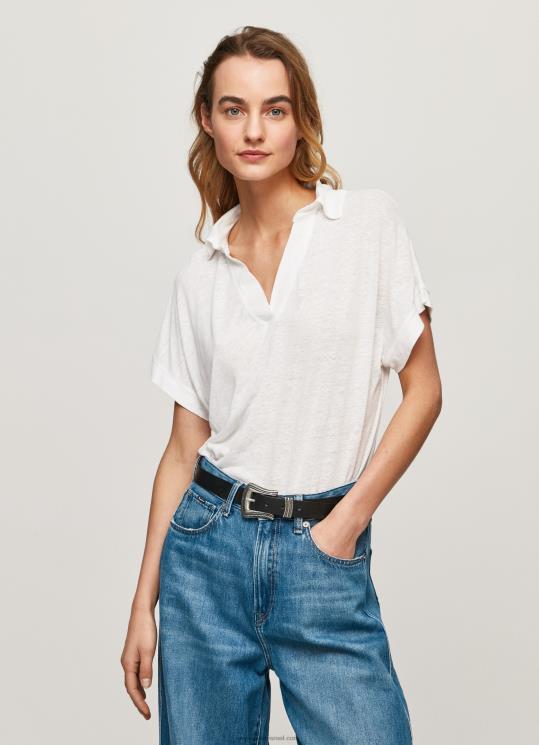 d7a0d7a9d799d79d_4n8xb397_pepe_jeans_d79cd791d79f_d797d795d79cd7a6d7aa_d7a4d795d79cd795.jpg נשים 4N8XB397 Pepe Jeans לבן חולצת פולו – תמונה 1