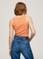 ⁦נשים 4N8XB398 Pepe Jeans אפרסק חולצת טריקו עם שרוולים מצולעים⁩ – תמונה ⁦4⁩