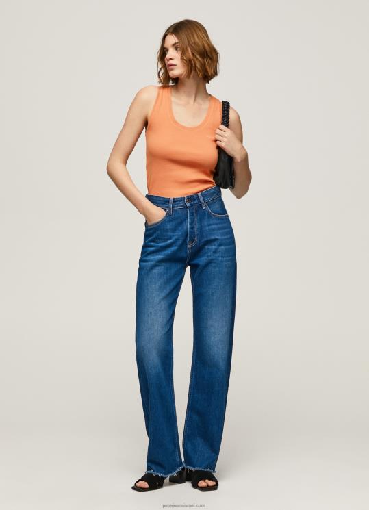 d7a0d7a9d799d79d_4n8xb398_pepe_jeans_d790d7a4d7a8d7a1d7a7_d797d795d79cd7a6d7aa_d798d7a8d799d7a7d795_d7a2d79d_d7a9d7a8d795d795d79.jpg נשים 4N8XB398 Pepe Jeans אפרסק חולצת טריקו עם שרוולים מצולעים – תמונה 1