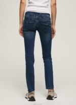 ⁦נשים 4N8XB3 Pepe Jeans דֵנִים ג'ינס עם מותניים נמוכים בהתאמה ישרה ונוס⁩ – תמונה ⁦4⁩