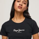נשים 4N8XB400 Pepe Jeans שָׁחוֹר חולצת לוגו בסיסית