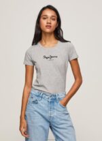 ⁦נשים 4N8XB402 Pepe Jeans לְהַברִיק חולצת טי כותנה לוגו פרחוני⁩ – תמונה ⁦5⁩