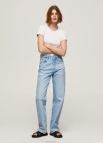 ⁦נשים 4N8XB404 Pepe Jeans לבן חולצת כותנה עם לוגו⁩ – תמונה ⁦2⁩