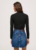 ⁦נשים 4N8XB407 Pepe Jeans שָׁחוֹר חולצת טריקו עם שרוולים ארוכים עם צלעות⁩ – תמונה ⁦4⁩