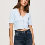 נשים 4N8XB408 Pepe Jeans מִפרָץ חולצת קרדיגן מצולעים