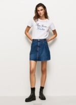 ⁦נשים 4N8XB411 Pepe Jeans לבן חולצת טריקו כותנה לוגו מודפס⁩ – תמונה ⁦2⁩