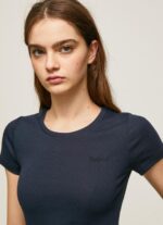 ⁦נשים 4N8XB417 Pepe Jeans dulwich חולצת כותנה עם לוגו⁩ – תמונה ⁦3⁩