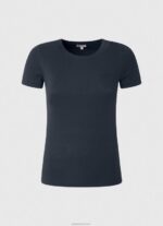 ⁦נשים 4N8XB417 Pepe Jeans dulwich חולצת כותנה עם לוגו⁩ – תמונה ⁦5⁩