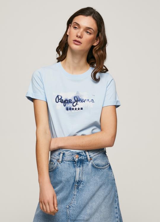 d7a0d7a9d799d79d_4n8xb422_pepe_jeans_d79ed6b4d7a4d7a8d6b8d7a5_d797d795d79cd7a6d7aa_d798d7a8d799d7a7d795_d79bd795d7aad7a0d794_d79.jpg נשים 4N8XB422 Pepe Jeans מִפרָץ חולצת טריקו כותנה לוגו שיפוע – תמונה 1