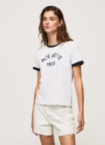 ⁦נשים 4N8XB424 Pepe Jeans לבן חולצת טריקו כותנה לוגו מודפס⁩ – תמונה ⁦2⁩