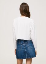 ⁦נשים 4N8XB428 Pepe Jeans לבן חולצת טריקו מודפסת עם שרוולים ארוכים⁩ – תמונה ⁦4⁩