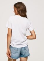 ⁦נשים 4N8XB429 Pepe Jeans לבן חולצה בהדפס תמונות⁩ – תמונה ⁦4⁩