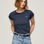 נשים 4N8XB430 Pepe Jeans dulwich חולצת טריקו מכותנה עם שרוולים קצרים