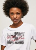 ⁦נשים 4N8XB432 Pepe Jeans לבן חולצה בהדפס תמונות⁩ – תמונה ⁦3⁩