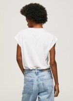 ⁦נשים 4N8XB433 Pepe Jeans לבן חולצת טריקו עם לוגו רקום⁩ – תמונה ⁦4⁩