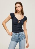 נשים 4N8XB438 Pepe Jeans dulwich חולצת טריקו עם צווארון מתוק