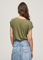 ⁦נשים 4N8XB439 Pepe Jeans טווח חולצת פשתן עם שרוולים בזרועות⁩ – תמונה ⁦3⁩
