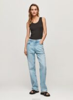 ⁦נשים 4N8XB440 Pepe Jeans שָׁחוֹר חולצת טריקו עם שרוולים מצולעים⁩ – תמונה ⁦2⁩