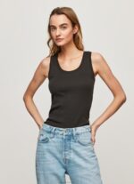 ⁦נשים 4N8XB440 Pepe Jeans שָׁחוֹר חולצת טריקו עם שרוולים מצולעים⁩ – תמונה ⁦3⁩