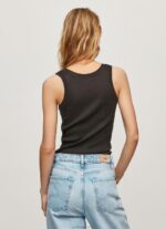 ⁦נשים 4N8XB440 Pepe Jeans שָׁחוֹר חולצת טריקו עם שרוולים מצולעים⁩ – תמונה ⁦4⁩