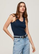⁦נשים 4N8XB441 Pepe Jeans dulwich חולצת טריקו עם צווארון סלסולים⁩ – תמונה ⁦3⁩