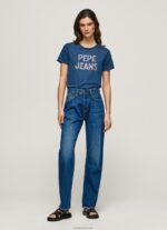 ⁦נשים 4N8XB443 Pepe Jeans אוקיינוס חולצת לוגו בהדפס שטראס⁩ – תמונה ⁦2⁩