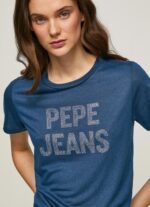 ⁦נשים 4N8XB443 Pepe Jeans אוקיינוס חולצת לוגו בהדפס שטראס⁩ – תמונה ⁦3⁩