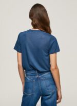 ⁦נשים 4N8XB443 Pepe Jeans אוקיינוס חולצת לוגו בהדפס שטראס⁩ – תמונה ⁦4⁩