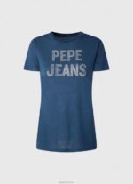 ⁦נשים 4N8XB443 Pepe Jeans אוקיינוס חולצת לוגו בהדפס שטראס⁩ – תמונה ⁦5⁩